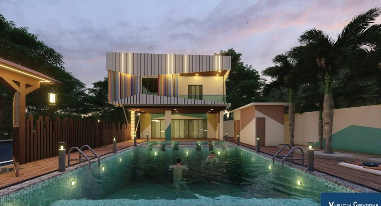 Evening Pool View - Unicon Sugarland